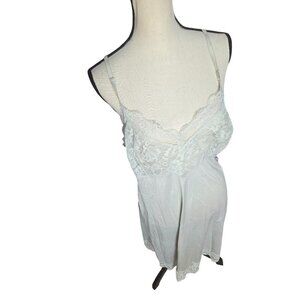Vintage Taupe Lace Trim Sleep Slip Dress*Satin*Adj Straps*L*Nighty*Sissy*NWOT